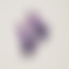 2 pompons coton perlé violet 23 mm