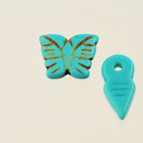 Duo de pendentif et perle turquoise