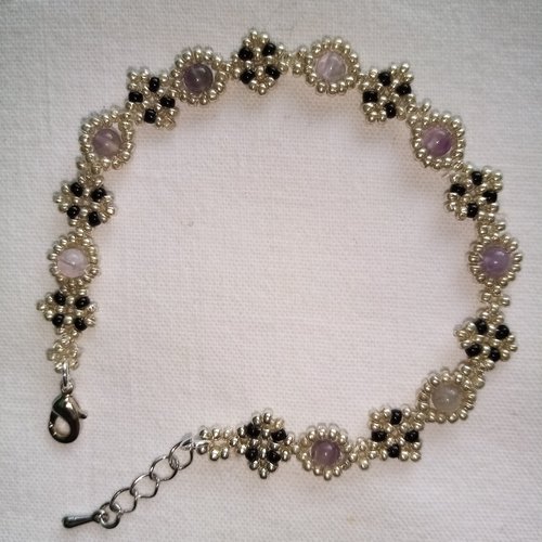 Bracelet perles fines: l' améthyste et des perles miyuki bijoux femme