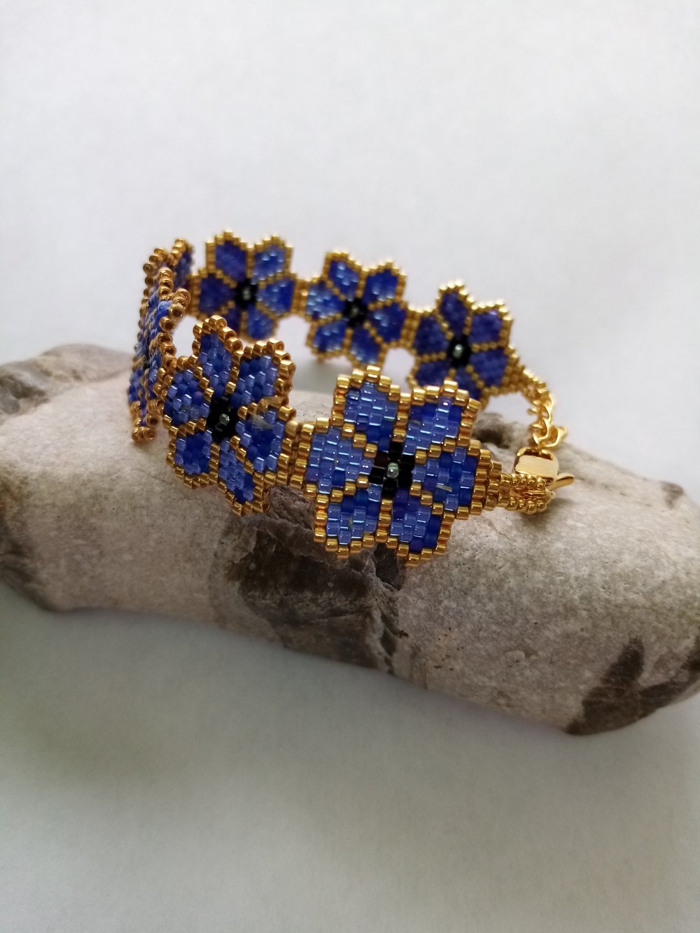 Bracelet perlé en céramique étoile de mer pour femme, rose, bleu