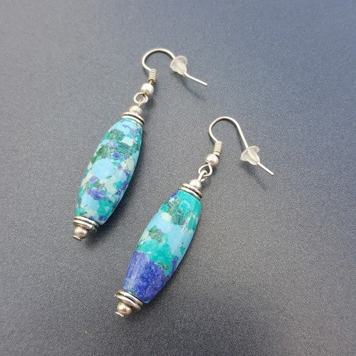 Boucles d'oreille en perle  naturelle de turquoise