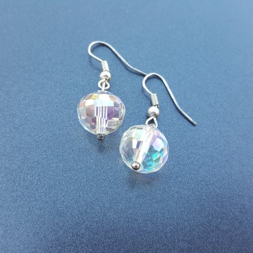 Boucles d'oreilles  perle en  cristal