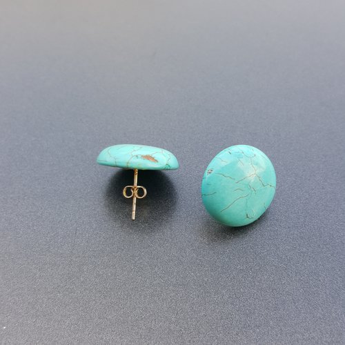 Boucles d'oreille en perle  naturelle de turquoise