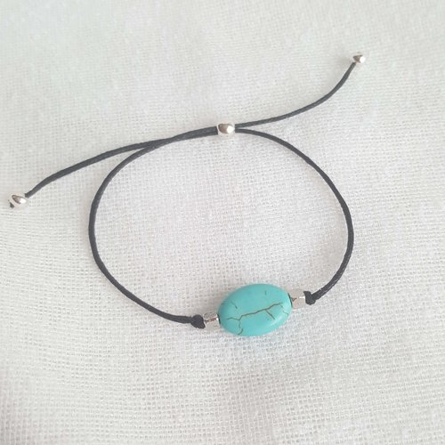 Bracelets perles miyuki et perle naturelle de turquoise