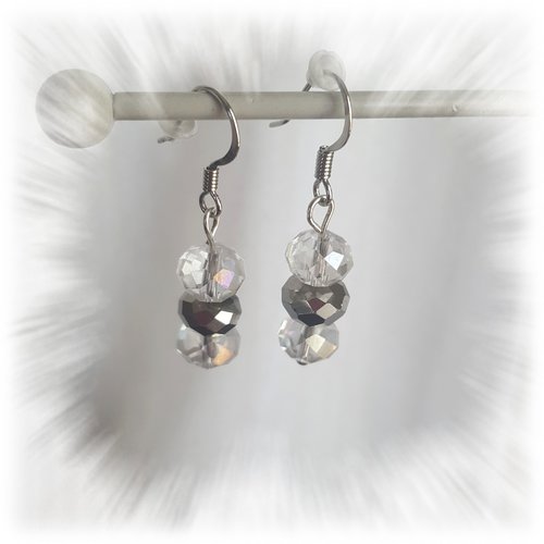 Boucles d'oreilles  perles en  cristal