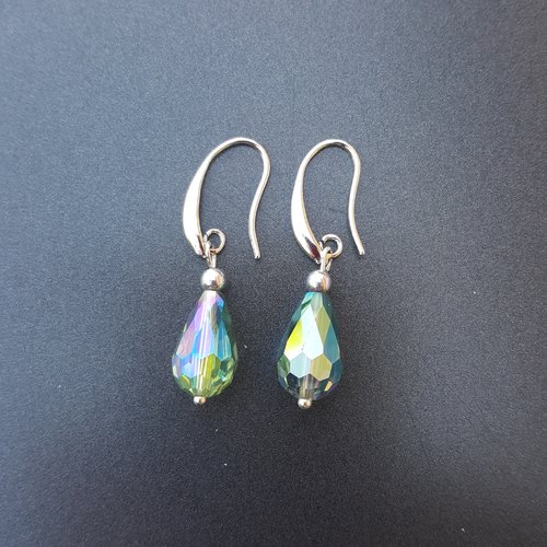 Boucles d'oreille goutte cristal