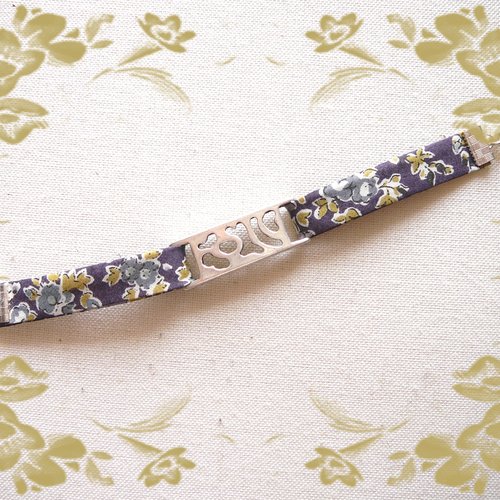 Bracelet biais façon gourmette couleur aubergine