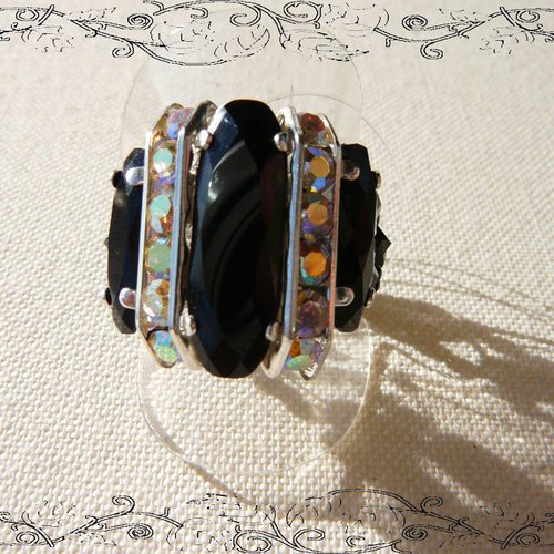 Bague marquise  noire