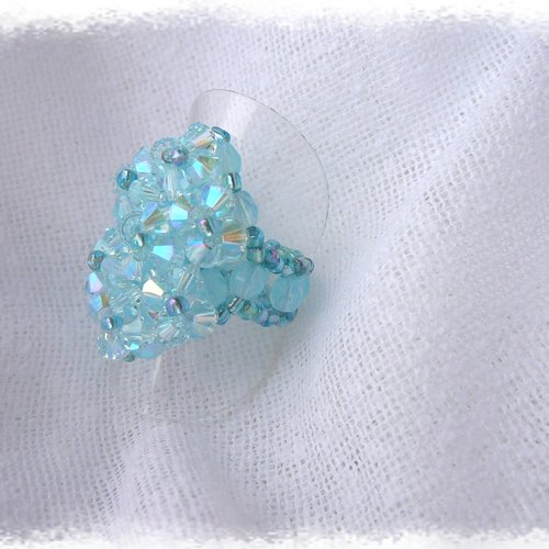 Bague losange aigue marine