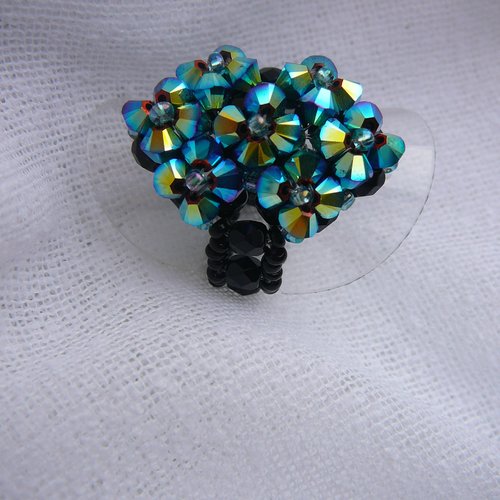 Bague losange noir irisé