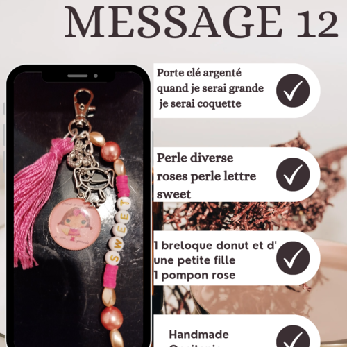 Porte clé message 12