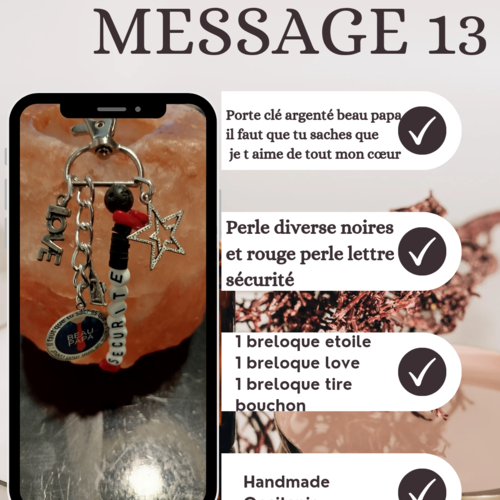 Porte clé message 13
