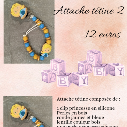 Attache tétine princesse
