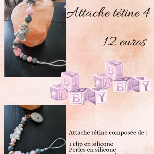 Attache tétine lapin