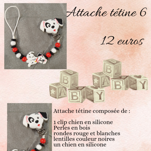 Attache tétine chien