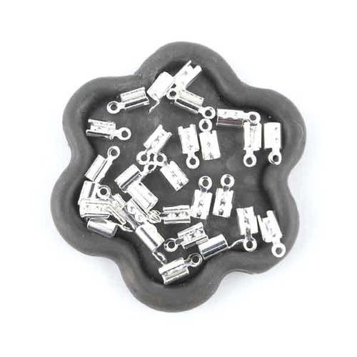 X30 fermoir embout pour cordon argenté 8x3mm (02e) 