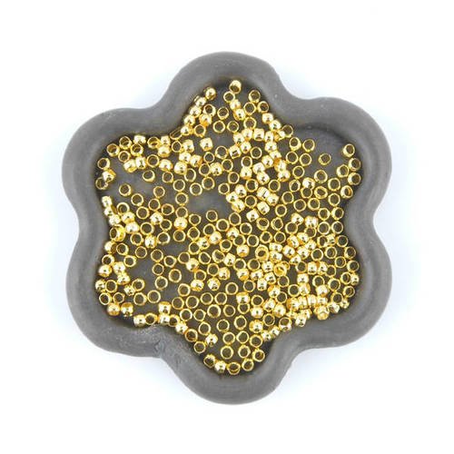 X200 perles à écraser dorées 2mm (05c) 
