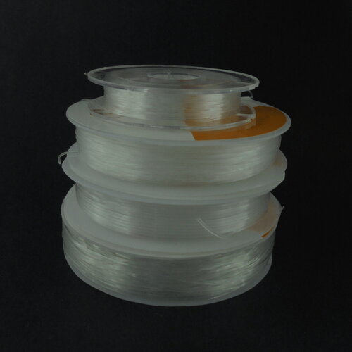 4 rouleaux de 10m cordon fil élastique nylon  blanc crystal transparent  1 /0.8/0.6/0.4 mm