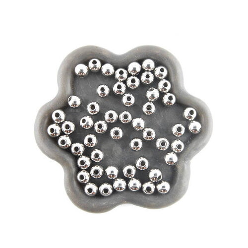 X30 perles 4mm acier inoxydable rondes  (135c)