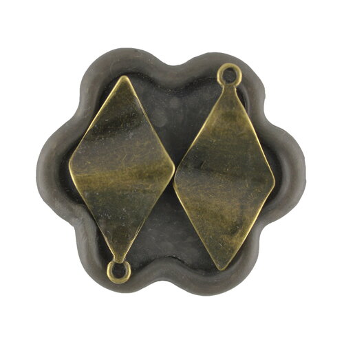 X6 pendentifs losange  bronze 38x19mm (354d)