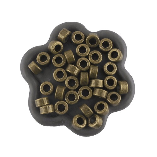 X50 perles en métal rondelle bronze 6x3mm (153c)