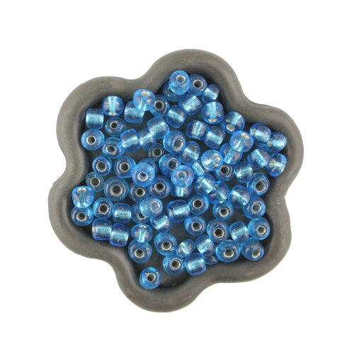 40grs perles de rocaille bleu  brillant 3mm (52c)