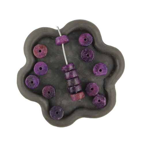 X 30 perles kunzite  violet, mauve  rondelle heishi   6mm   (50ck)
