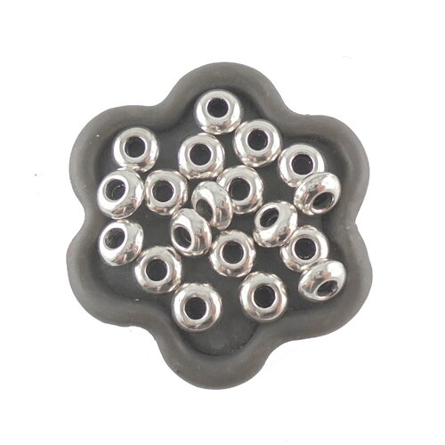 X30 perles en métal rondelle argenté 8mm (144c)