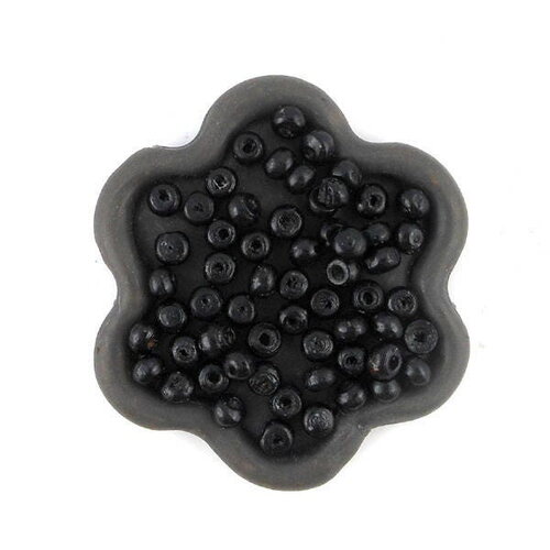X500 perles rondes en bois noir 4x3mm (33c)