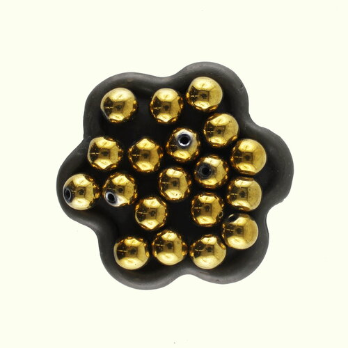 X30 perles ronde hématite doré 8mm (29c)