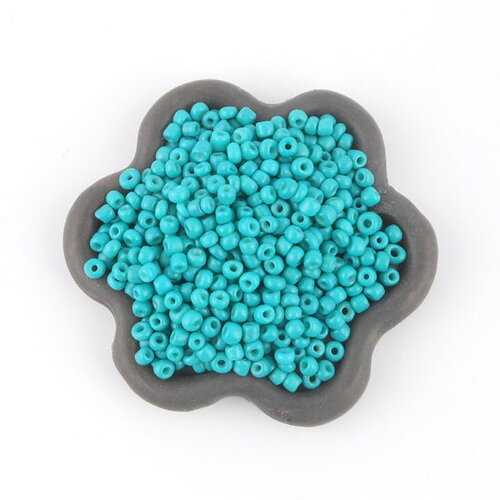 40grs perles de rocaille vert bleu 2mm (19c)