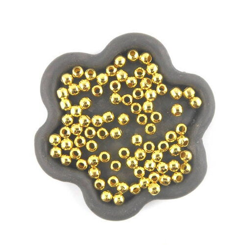 X500 perle métal 3mm dorée ronde (102c)