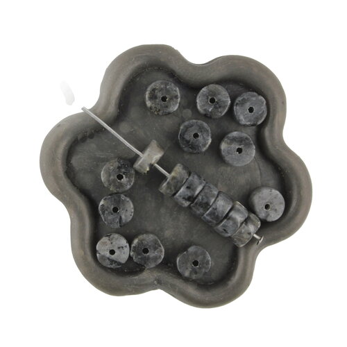 X 30 perles labradorite noir gris  rondelle heishi   6mm   (53ck)