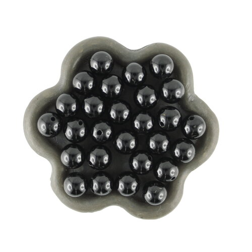 X30 perles tourmaline ronde noir 8mm  (61ck)