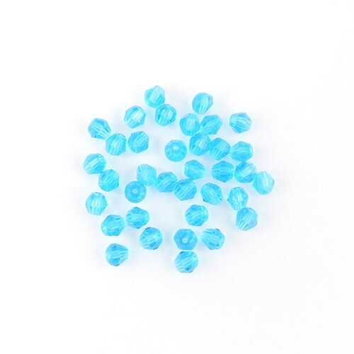 X50 perle à facette toupie turquoise 4mm (18c)
