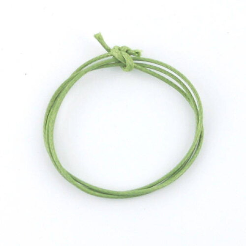 5m cordon polyester ciré vert mousse 1mm  (20a)