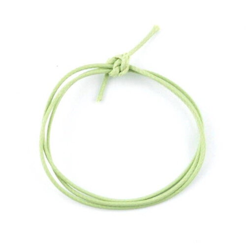 5m cordon polyester ciré vert clair 1mm (21a)