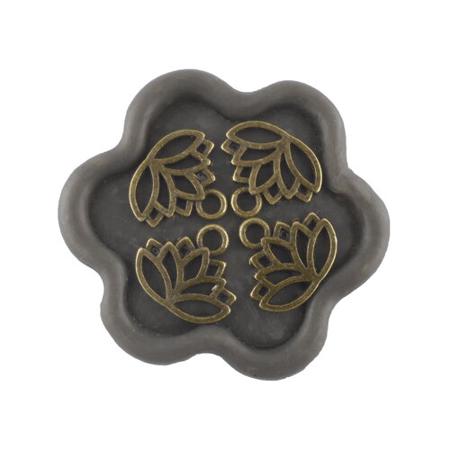 X100 breloques, pendentif fleur de lotus bronze (349d)
