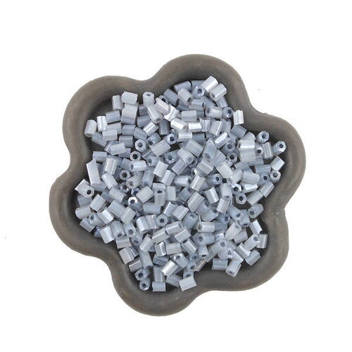 40grs perles de rocaille tube gris clair 2.5 x 2mm (53c)