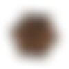 X20 perles bois de coco marron rondes rayée 8mm (64c)