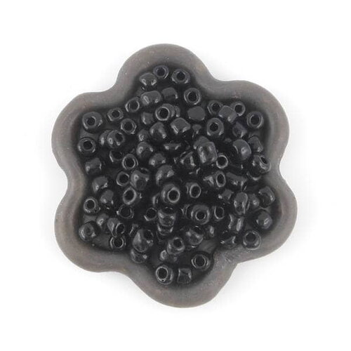 40grs perles de rocaille noir 4mm (10c)