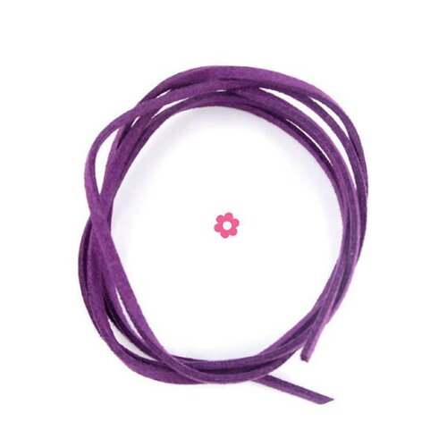 20x1m cordon lanière suédine mauve 3mm