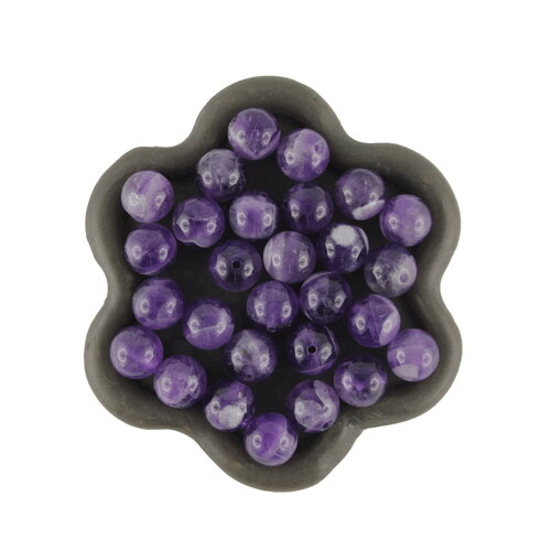 X30 perles rondes améthyste violet 6mm  (32ck)