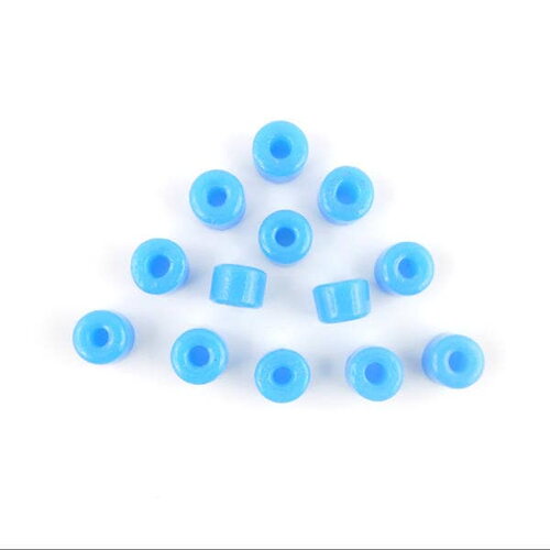 X50 perles en  verre ronde tube turquoise (44c)