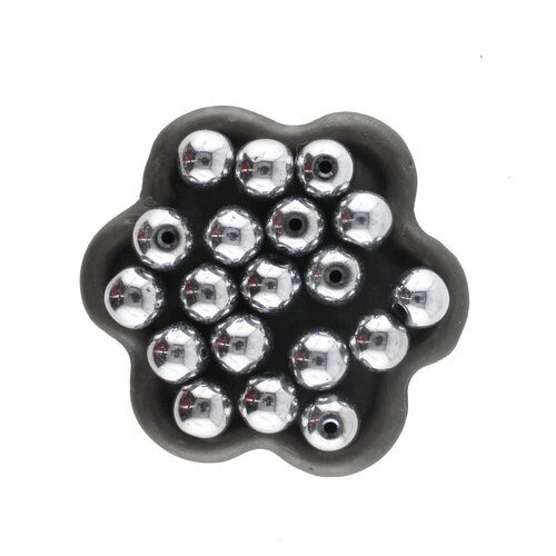 X30 perles rondes hématite argentées 8mm (04c)
