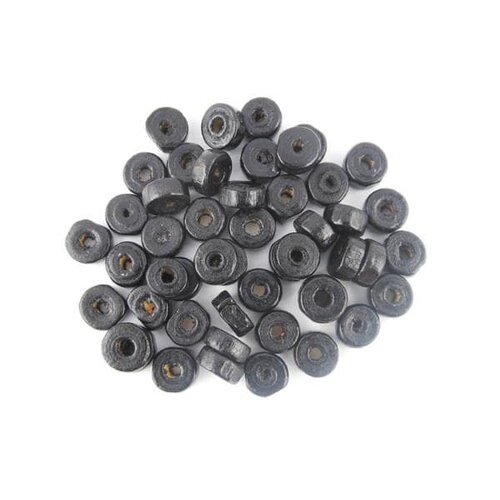 X200 perles rondelle bois  noir 8mm