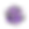 X20 perle verre craquelé violet et blanc transparent 10mm (63c)