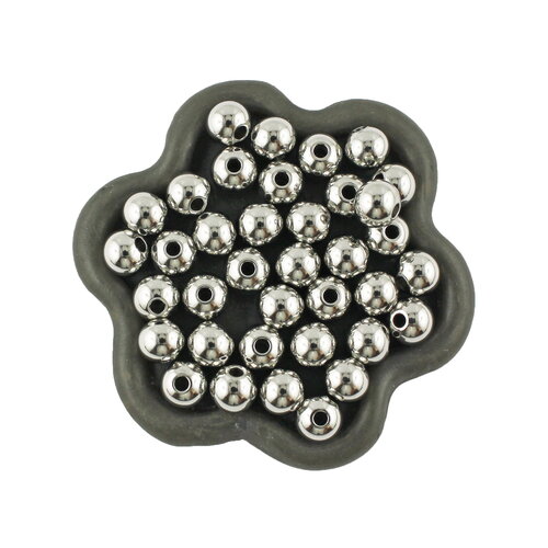 X30 perles 6mm acier inoxydable rondes   (168c)