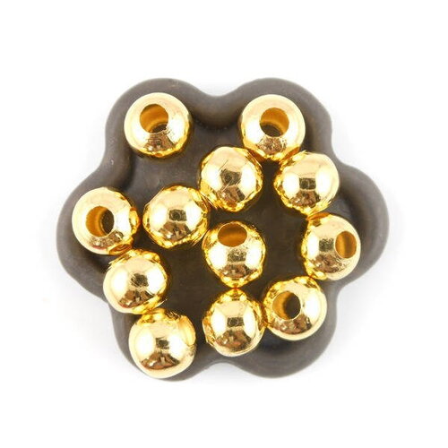 X20 perle métal ronde doré 10mm (122c)