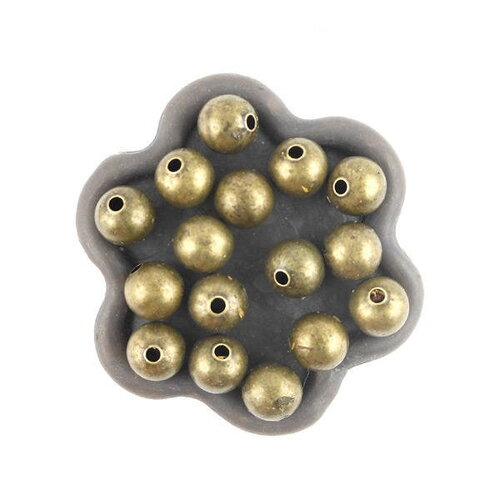 X30 perles 8mm metal bronze ronde  (127c)